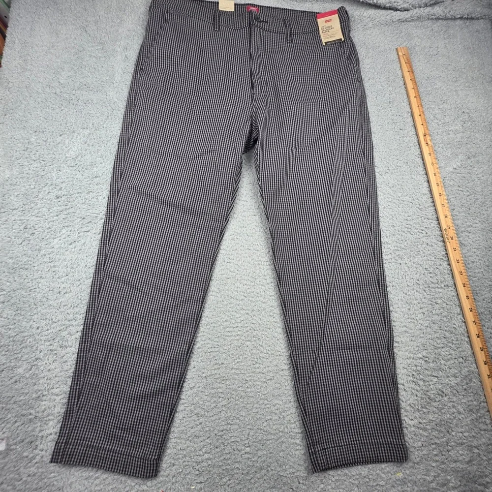 Levi's XX Chino Pants Men 38x30 Black White Gingham Standard Taper Stretch